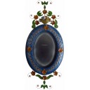 Mexican Tin Mirror Oval Nature of Love Blue